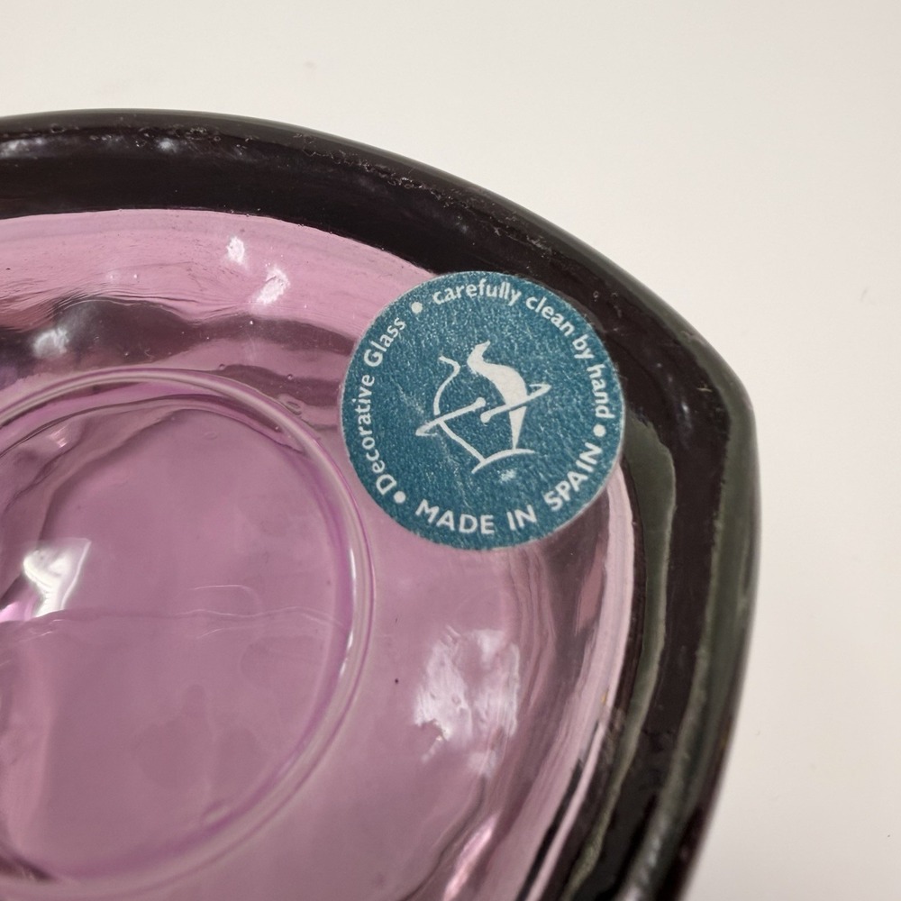Vtg Vidrios San Miguel Spain Amethyst Recycled Decorative Glass 3.75" - Picture 10 of 13